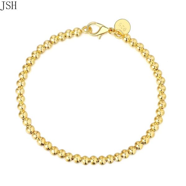 

for women silver color 4mm beads gold color chain bracelet cute wedding party lady fashion charm jewelry birthday gift lh021 h bbynub, Black