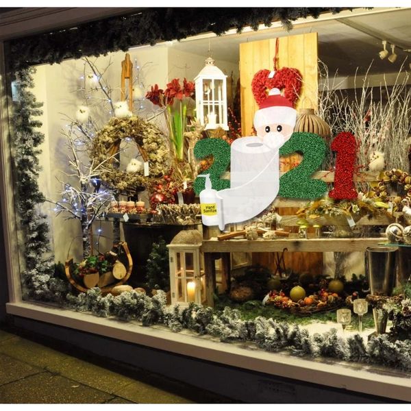 

2021 wall window christmas stickers lsolate christmas party decoration gift personalized family sticker happy new year xmax d3 wmtser