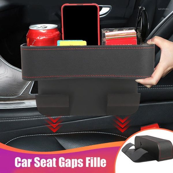 

crevice car seat storage box 1pc car seat pockets leather console side organizer gaps filler jul#201