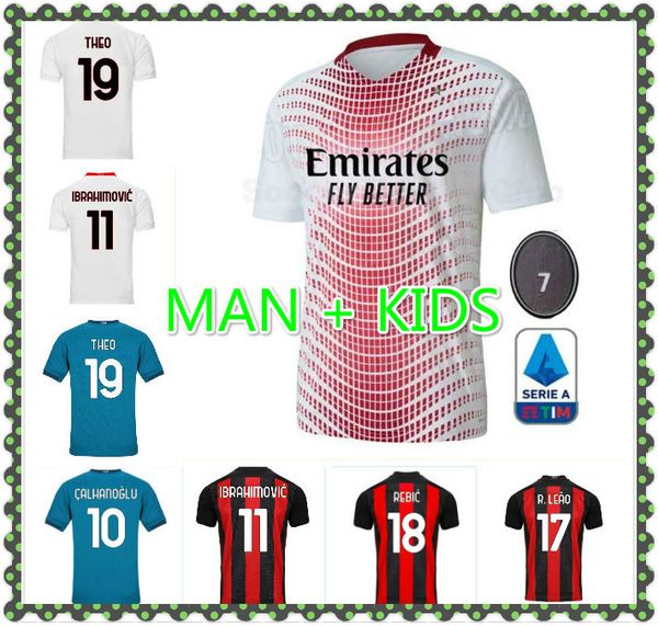 

20 21 ac milan футбол джерси 2020 2021 ac футболка 120-летие packa bennacer rebic camiseta de futbol romagnoli ибрагимович, Black;yellow