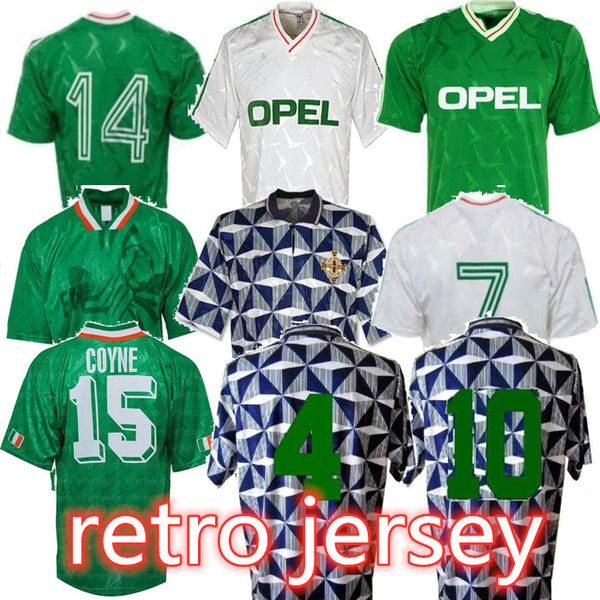 

1990 1992 1994 1988 ireland retro soccer jerseys 90 93 94 ireland classic vintage irish townsend staunton houghton football shirts, Black;yellow