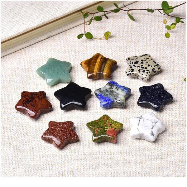 

1pc natural crystal quartz star home decoration energy stone crafts pentagram energy healing crystal diy gift love qyltwy, Black