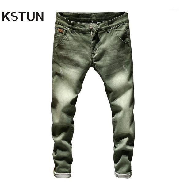 

kstun jeans men skinny stretch mens colourd jeans fashion slim fit casual pants trousers jean male green black blue white1