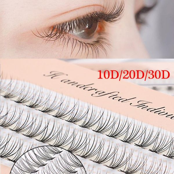 60 Clusters Cílios Falsos Flare C Curl 10D / 20D / 30d Nó Individual GRATUITO FAUX FAUX MINK EYE EYE EYE CHILLES FERRAMENTAS