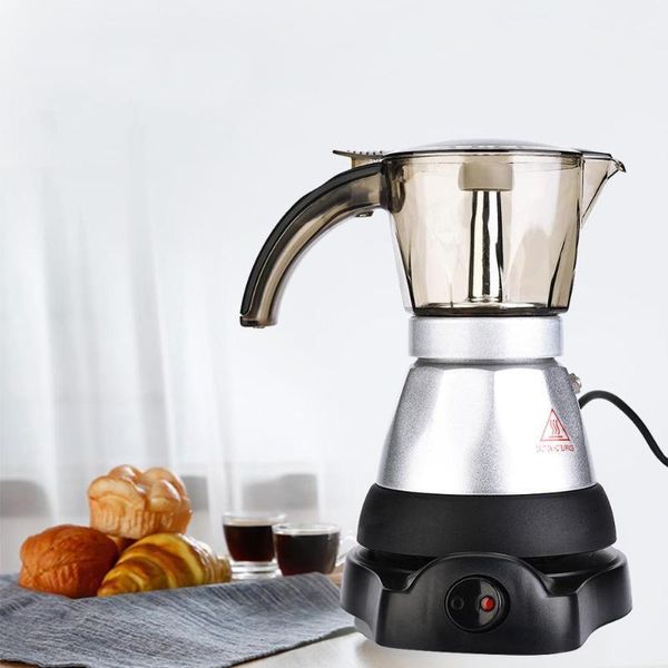 

220v italian moka coffee pot 3 to 6 cup espresso maker electric percolators tool filter cartridge electrical eu plug1