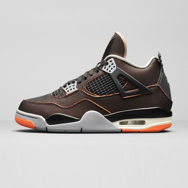 

jumpman 4wmns starfish mens basketball shoes 4s sail black-starfish light smoke grey men women trainers sports sneakers 36-47 cw7183-100, White;red