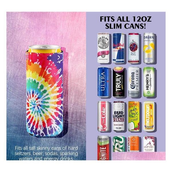 

slim can sleeve sunflower neoprene insulator cooler baseball can holder water bottle covers bottle case pouch leopard flower lqodd