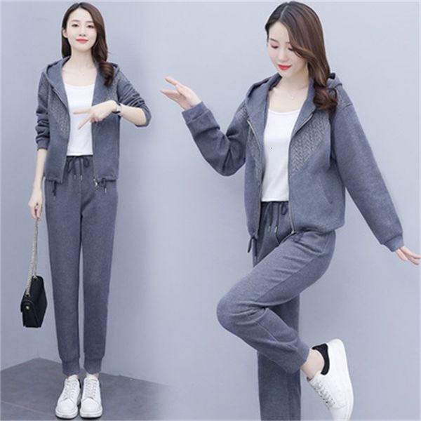

lazer female two joint parts and korean casual pants women's training femme nakk, White