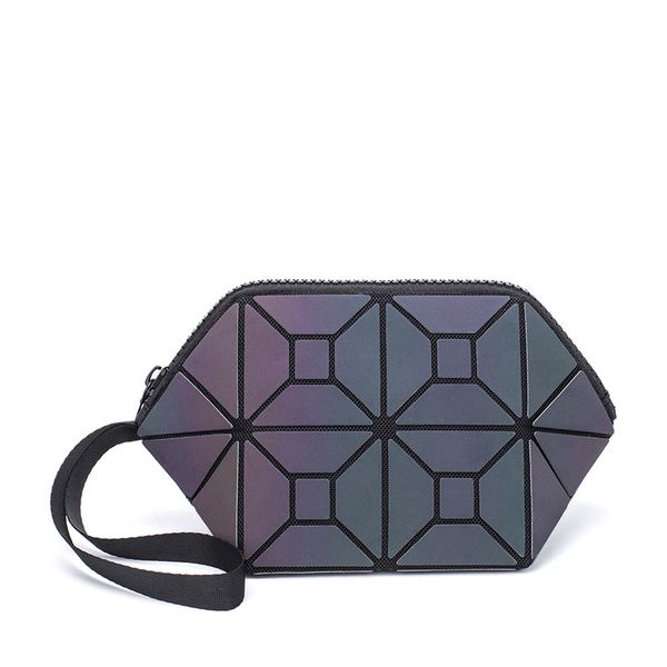 

hbp lovevook women makeup bags pu leather small clutch female with short strap cosmetic bag for travel geometric bag luminous color