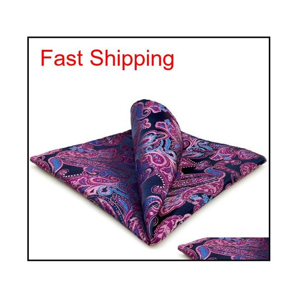 

qh15 paisley blue pink pocket square mens neckties jacquard woven ha qylerf bdehome, Blue;white