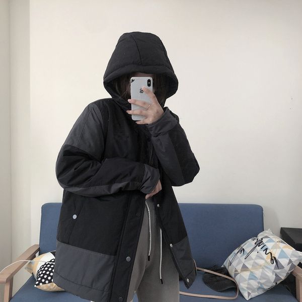 

зимние сверхлегкие женские пальто, одежда с капюшоном 2xl pupher compore down, Black