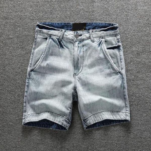 

men denim cargo shorts men knee length jeans casual style shorts plus size 36 381, Blue