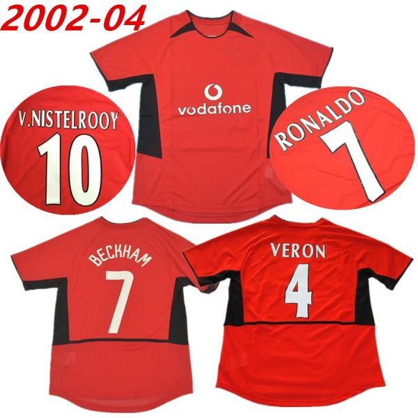 

2002 2003 2004 man retro version man soccer jerseys 02 03 04 vintage classic football shirts united beckham ronaldo veron van nistelrooy, Black;yellow