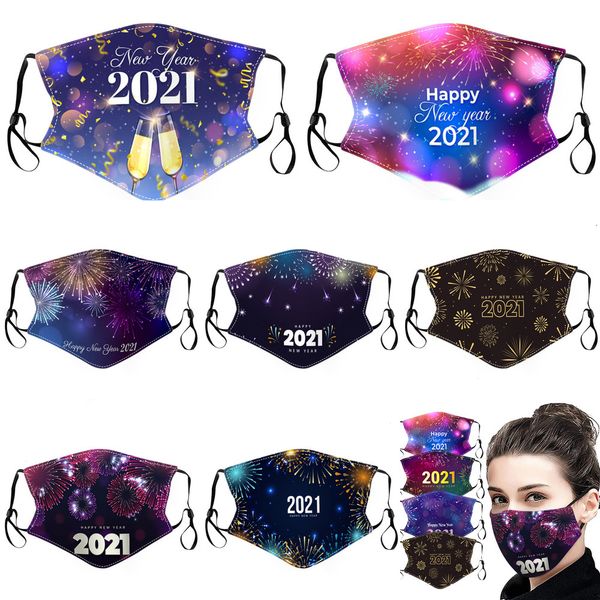 

u4lshu designer new yesars fashion face mask print colorful firworks 2021 man woman masks dust pm2.5 reusable adjustable n