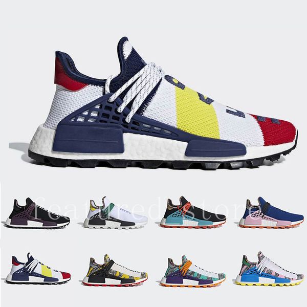 

heart mind inspiratio footwear human race white core black clear sky powder blue men and women running shoes sports sneakers, White;red