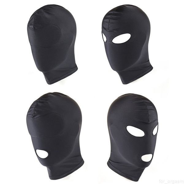 

2022four style elastic black spandex mask open eyes mouth fetish bondage mask party erotic toys games toys for couples 17901