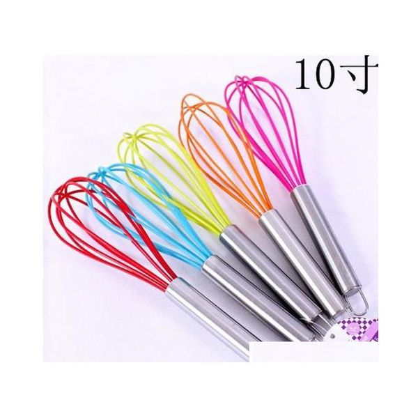 

10" sile coated egg whisk eggbeater stainless steel han jllqgl dayupshop