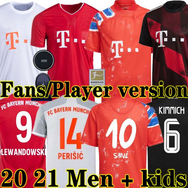

bayern munich human 20 21 race sané fans soccer jerseys lewandowski davies muller gnabry munchen 2020 2021 player men kids football shirts, Black;yellow