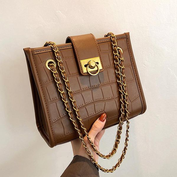 

vreyme pu leather shoulder bag large capacity crossbody bag 2021 retro chain messenger pack new ladies casual totes