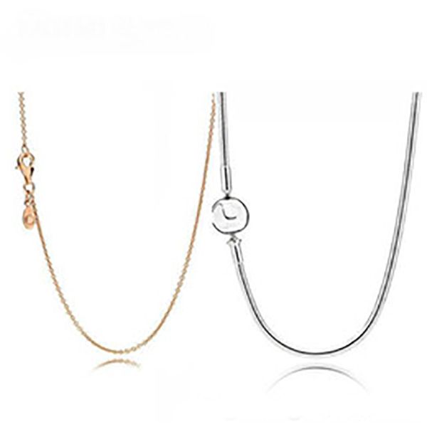 

fahmi 100% 925 sterling silver basic necklace rose gold fit diy pendant women exquisite fashion gift original jewelry