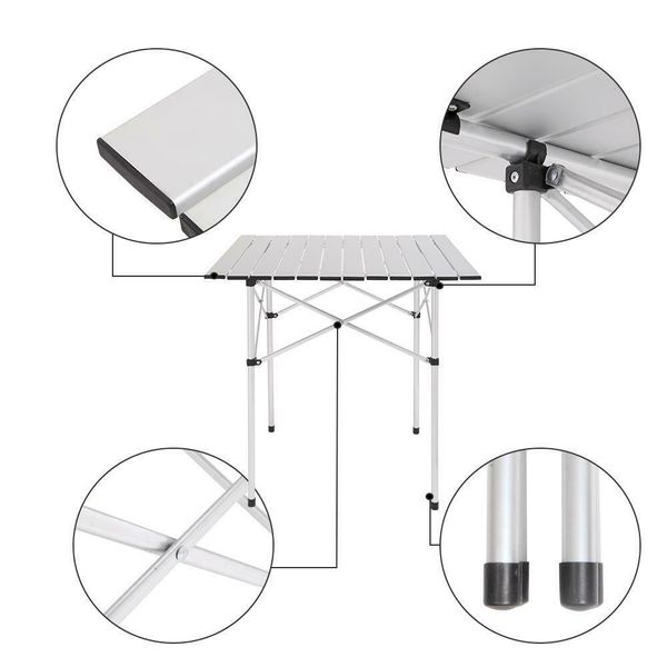 

portable folding camping bench aluminum in/outdoor picnic party dining table