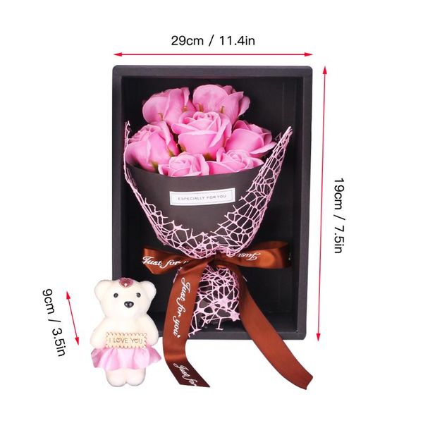 

dried flowers simulation 7 rose soap flower gift box small bouquet gift christmas valentine valentine's day