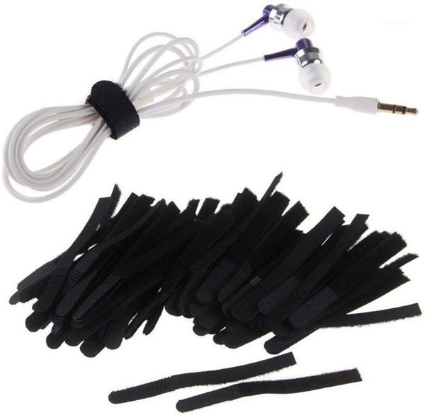 

storage bags strips cable rope wire organizer reusable black organizar cables computer charger management#201