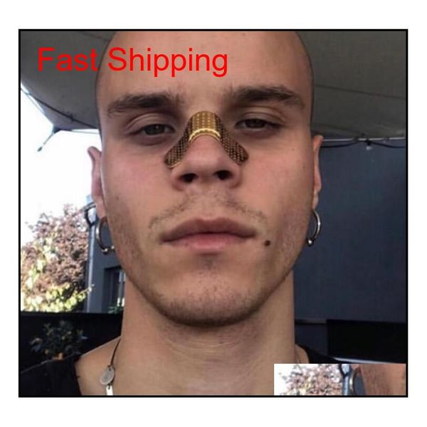 

2020 new fashion hip hop band aid decoration trend jewelry nose clip accessories qylvsm bde_home, Silver