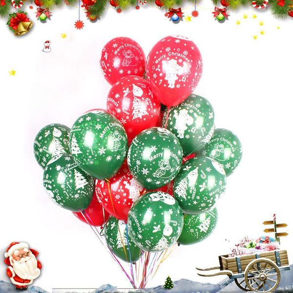 

10inch merry christmas party decoration red green color latex helium balloon1