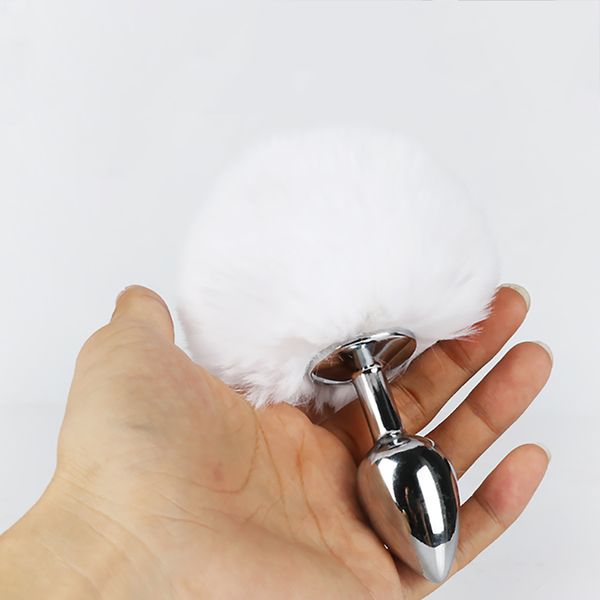 Metal grande plugue anal para mulher íntimo íntimo bonito peludo animal cauda cosplay casais sexo brinquedos adultos plugues stimulator sm produtos y201118