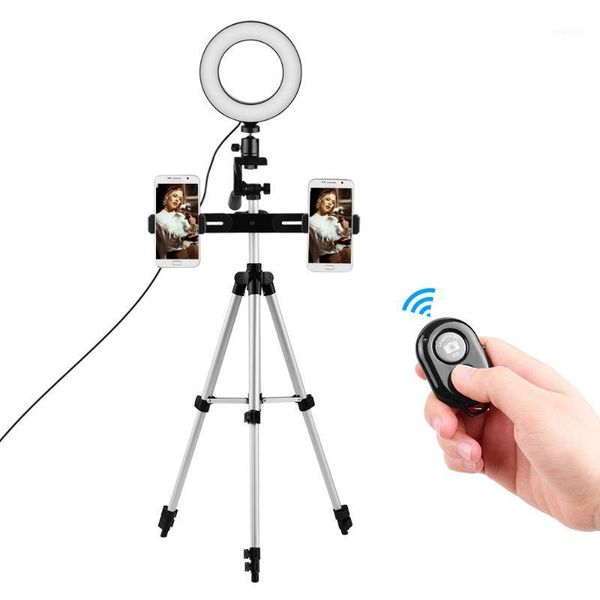 

dual-phone live streaming lighting kit usb ring video light remote control for video shooting live streaming vlogging makeup1