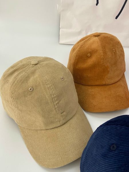 Fashion-Kangaroo Designer Designer Corduroy Baseball Versatile Moda Sunscreen Soft Top Cap