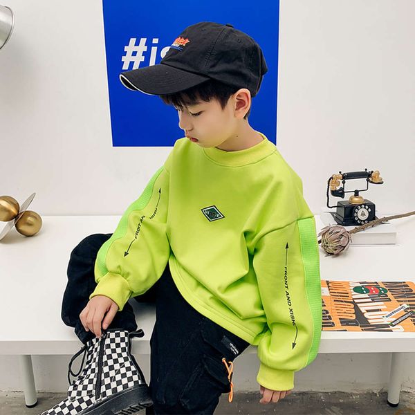 

boys' sweater plus cashmere autumn winter 2020 new clothing fashion foreign sle children's bottom coat middle and, Black