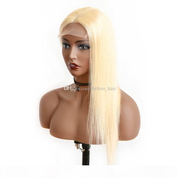 

блонд шнурка человеческих волос парики прямые цвет 613 парик фронта шнурка европейский блондинку парик для белых женщин, Black;brown