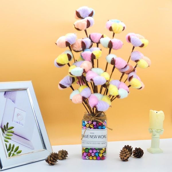 

1 sprig of artificial kapok color matching flower branch immortal flower handmade diy vase bouquet decoration home decoration1