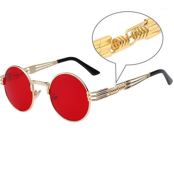 

retro gothic steampunk sunglasses men women luxury metal frame classic fashion brand designer sun glasses uv4001, White;black