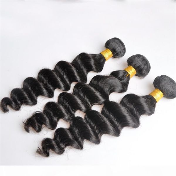 

peruvian more wavy loose deep curly unprocessed human virgin hair weaves remy human hair extensions dyeable 3bundles lot, Black