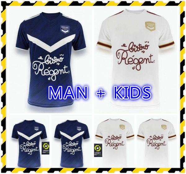 

20 21 girondins de bordeaux soccer jerseys 2020 2021 maillot de foot briand s.kalu kamano benito de oudin men kids kit basic football shirts, Black;yellow
