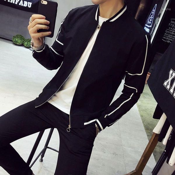

spelling color jacket coat new men's waterproof bomber jacket men 2020 spring coat style black male short baseball jackets1, Black;brown