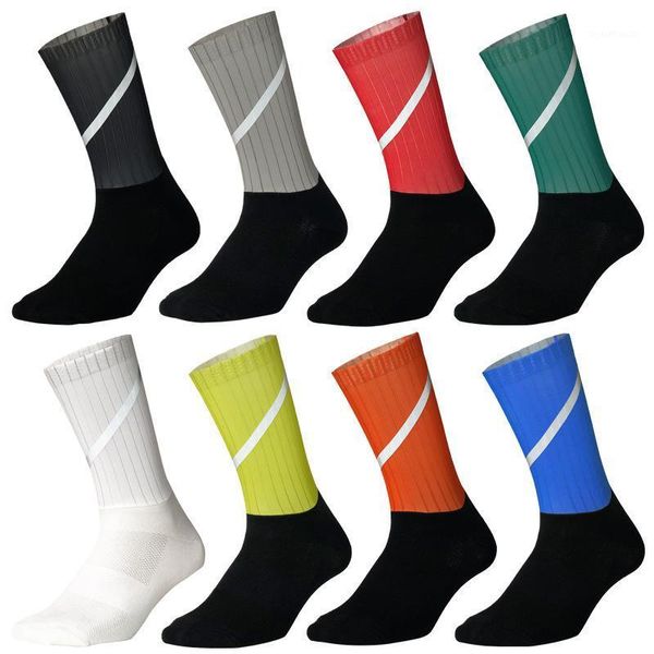 

reflective compression cycling socks men women profession bike bicycle mtb sports running socks breathable sneakers sock1, Black