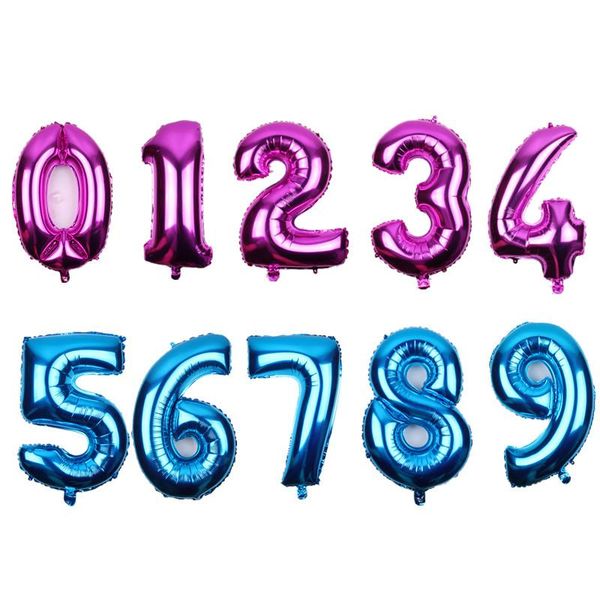 

32 inch number balloons baby shower helium foil ballon 16 gold silver pink red blue digit globos birthday party wedding balloon wmtzbw
