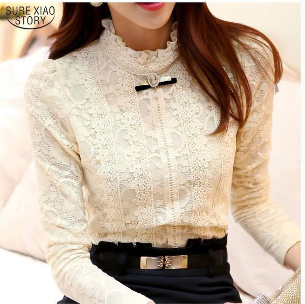 

new women women clothing fashion blusas femininas blouses & shirts fleece crochet blouse lace shirt1, White
