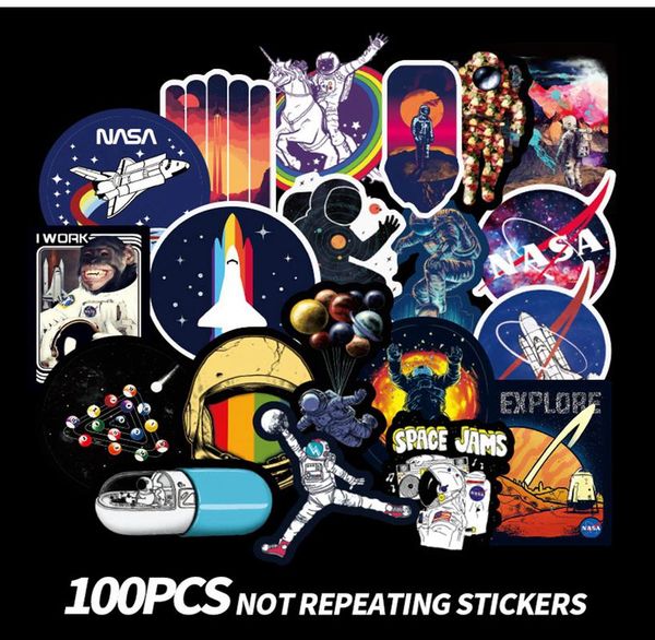

100pcs space universe stickers book luggage lapfridge skateboard waterproof cool sticker for kids pvc stickers pack gifts wmtumy