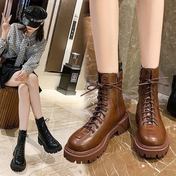

boots european and american with round head short tube in winter 2021, Black