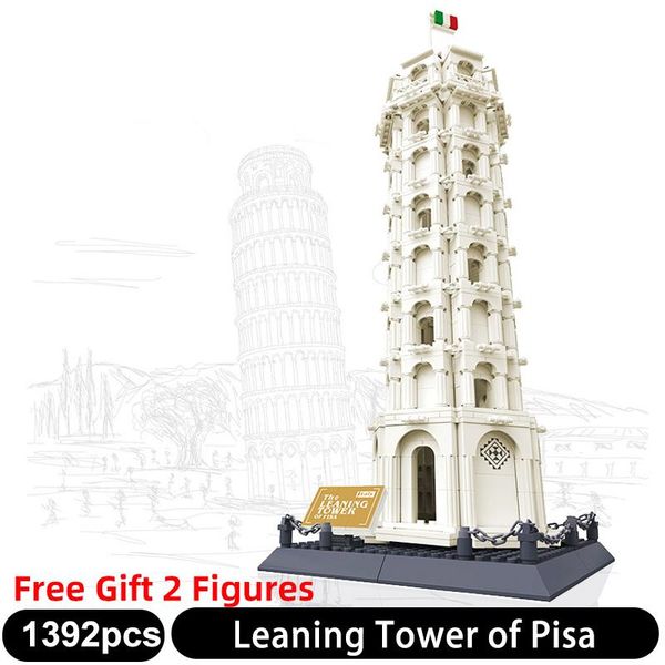 

1392pcs world famous classic architecture building blocks leaning tower of pisa of italy 3d model bricks sets for children toys wmtivu