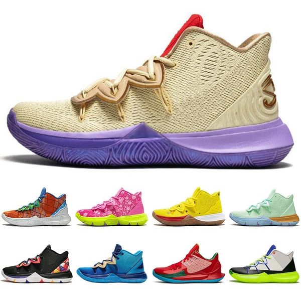 

kyrie irving\rspongebob 5 5s jumpman men basketball shoes friends usa patrick mens trainers sports sneakers size 7-12