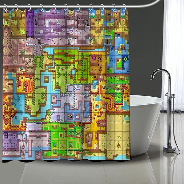 

legend of zelda map printing shower curtain waterproof curtains bathroom decor with hooks custom your image more size