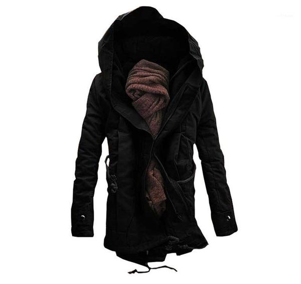 

2021 men's solid comfortable causal long warm coat male fashion padded hooded winter clothing thick coat1, Black;brown
