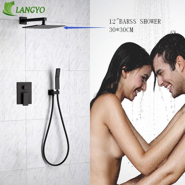 

langyo brush black ванная комната душевая набор 810 12 душ душевая душевая смеситель настенный клапан дивертер смеситель ручной установите j