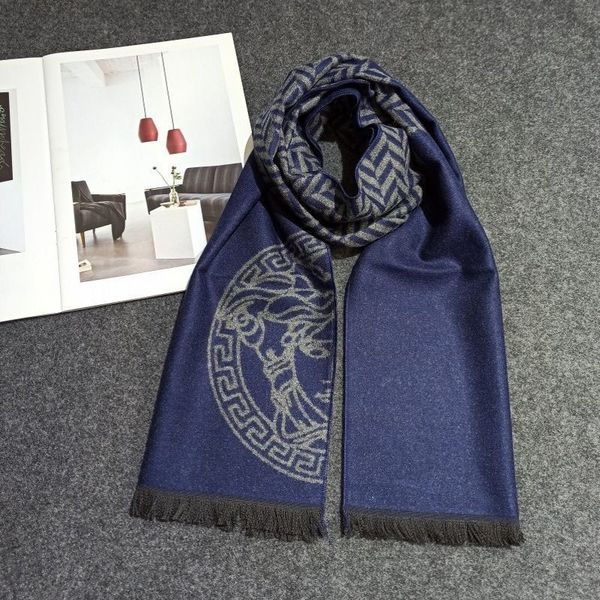

winter scarf for man woman shawl warm anti cold stylish design scarves length 175cm 5 color optional, Blue;gray